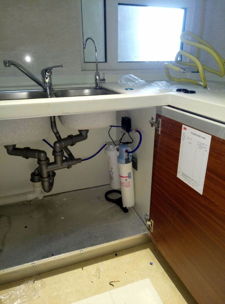 3m净水器中央前置加末端直饮机安装效果图