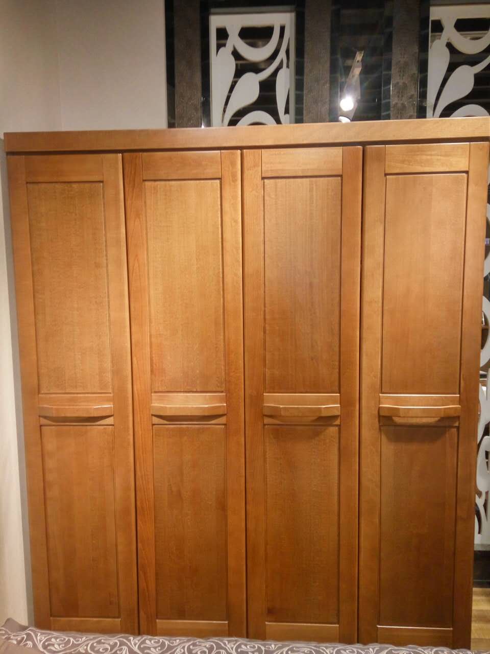 【瑞丰家具】310#核桃色四门衣柜